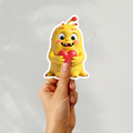 Cute Yellow Monster Heart Sticker